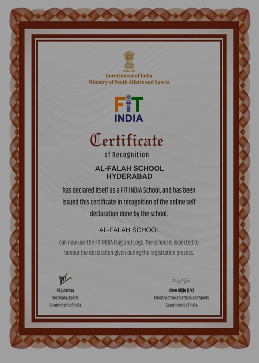 Fit India School Certification